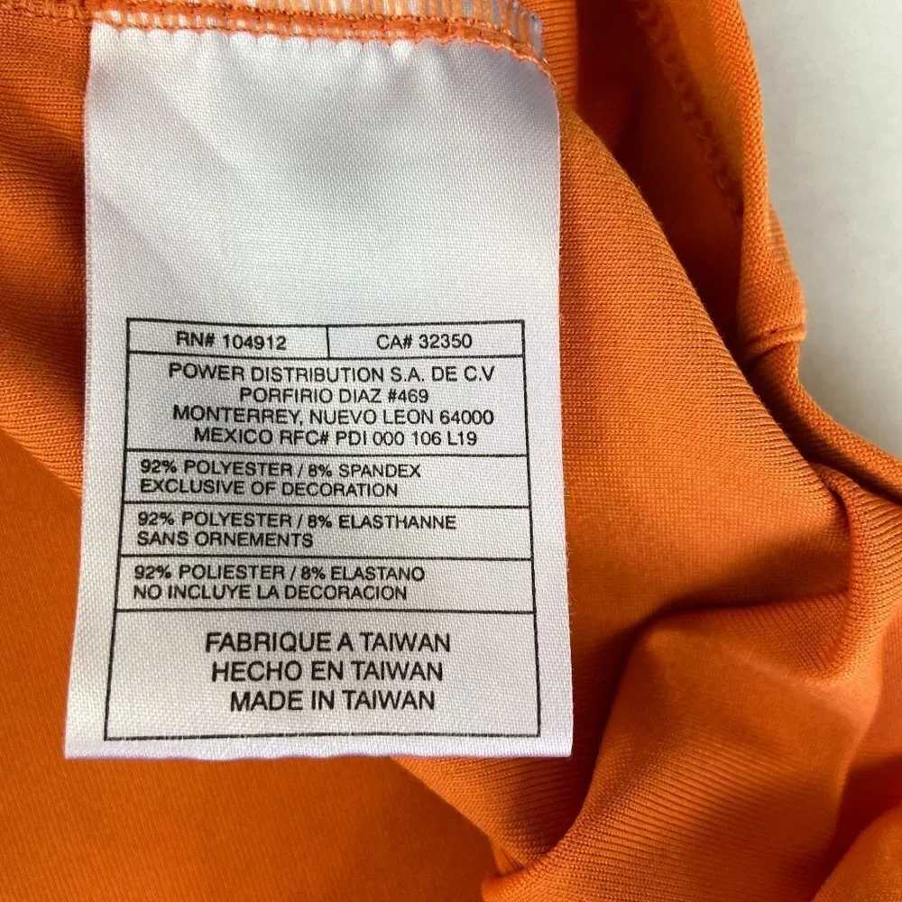 Nike Dri-FIT Orange Black Women Athletic Runner Shirt 3/4 Sleeve Performance Tee - Picture 10 of 10